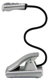 WEDO LED-Leselampe mit Clip, mobil, 1 LED, silber