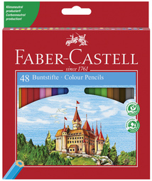 FABER-CASTELL Hexagonal-Buntstifte CASTLE, 12er Kartonetui