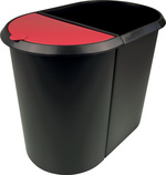 helit Papierkorb the double, oval, PE, ohne Deckel,schwarz