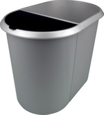 helit Papierkorb the double, oval, PE, ohne Deckel,schwarz