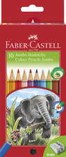 FABER-CASTELL Buntstifte JUMBO + Spitzer, 10er Kartonetui
