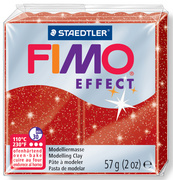 FIMO EFFECT Modelliermasse, ofenhärtend, glitter-rot, 57 g