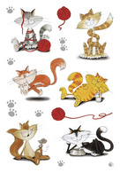 HERMA Sticker DECOR lustige Katzen, beglimmert