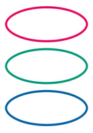 HERMA Buchetiketten oval, rot / grün / blau