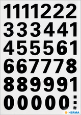 HERMA Zahlen-Sticker 0-9, Folie schwarz, Höhe: 33 mm