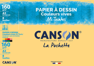 CANSON Zeichenpapier Mi-Teintes, DIN A3, leuchtende Farben