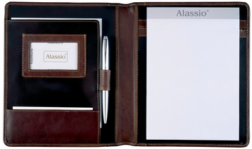 Alassio Schreibmappe MONACO, A5, Leder, dunkelbraun-antik