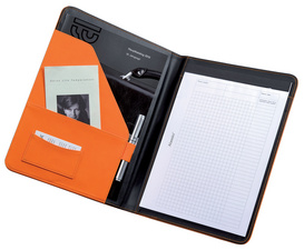Alassio Schreibmappe MESSINA, DIN A4, Lederimitat, orange