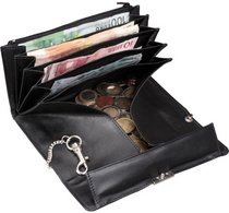 Alassio Kellnerbörse, aus Nappa-Leder, schwarz