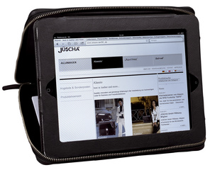Alassio iPad Organizer, Lederimitat, inkl. Block, schwarz