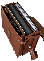 Alassio Aktentasche MOCCA, Leder, cognac-farben