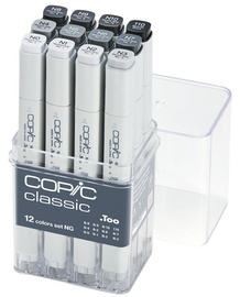 COPIC Profi Marker, 12er Grau Set NG, neutrale Grautöne
