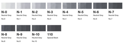 COPIC Profi Marker, 12er Grau Set NG, neutrale Grautöne