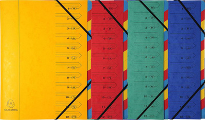 EXACOMPTA Ordnungsmappe, DIN A4, Karton, 12 Fächer, blau