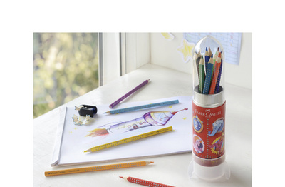 FABER-CASTELL Dreikant-Buntstifte Colour GRIP, Set Rakete