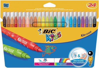 BIC KIDS Fasermaler Kid Couleur medium, 24er Kartonetui