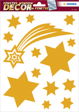HERMA Weihnachts-Fensterbild Sterne, gold