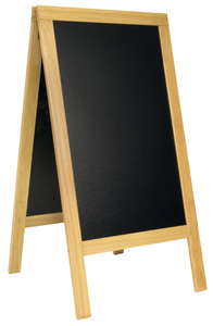 Securit Kundenstopper DELUXE, mit Kreideoberfläche, buche