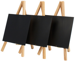 Securit Tisch-Kreidetafel MINI mit Staffelei, mahagoni