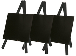Securit Tisch-Kreidetafel MINI mit Staffelei, mahagoni
