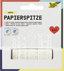 folia Papierbordüren Creative, selbstklebend, weiß