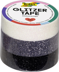 folia Deko-Klebeband Glitzer-Tape, weiß/grau/schwarz