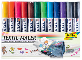 folia Textilmarker, 6er Set, farbig sortiert