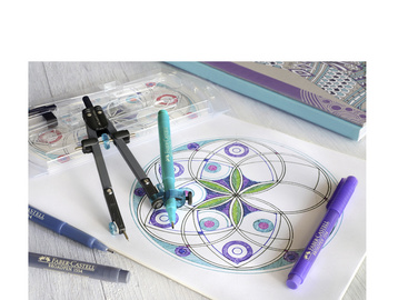 FABER-CASTELL Zirkel-Kreativ-Set: Adapter + Broadpen