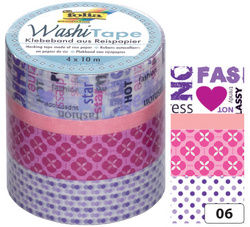 folia Deko-Klebeband Washi-Tape BLUMENREIGEN, 4er Set
