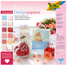 folia Designpapierblock Blumen, 305 x 305 mm, 12 Blatt