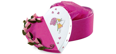 folia Geschenkboxen Herzen, 12 Stück Größen sortiert, weiß