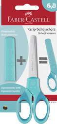 FABER-CASTELL Schulschere GRIP, blau, auf Blisterkarte