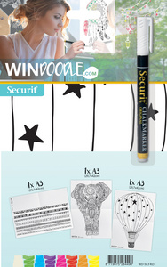 Securit Fensterschablonen-Set WINDOODLE, Kids-Motiv