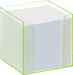 folia Zettelbox Luxbox mit Leuchtkanten, blau, bestückt
