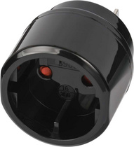 Brennenstuhl 1508450 Reisestecker/Reiseadapter (Reise-Steckdosenadapter zum Anschluss elektrischer Geräte mit Euro-Stecksystem in Ländern mit amerikanischem Stecksystem (Typ A): USA, Japan) schwarz