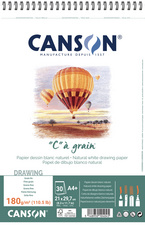 CANSON Zeichenpapier-Spiralblock C à grain, A3, 125 g/qm