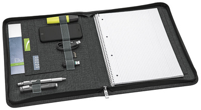 WEDO Schreibmappe COLLEGE, A4, Polyester, grau