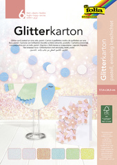 folia Glitterkarton-Block Basic, 170 x 245 mm, 300 g/qm