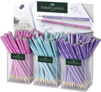 FABER-CASTELL Bleistift GRIP SPARKLE Frühjahr, 3er Köcher