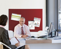 Bi-Office Filztafel, rahmenlos, 900 x 600 mm, burgunderrot