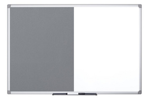 Bi-Office Kombitafel, Weißwand / Filz, blau, 1.200 x 900 mm