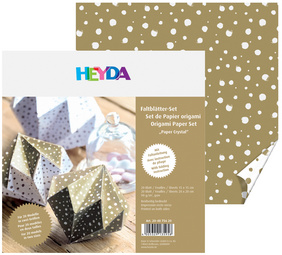 HEYDA Origami Faltblätter Crystal, weiß/gold