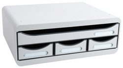EXACOMPTA Schubladenbox TOOLBOX MINI, 4 Schübe, lichtgrau