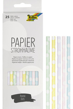 folia Papier-Trinkhalm PASTEL DOTS, Länge: 200 mm