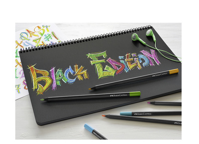 FABER-CASTELL Dreikant-Buntstift Black Edition, Display