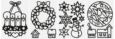 folia Fensterbilder-Bastelset Winter, 250 x 350 mm