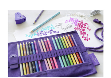 FABER-CASTELL Dreikant-Buntstifte GRIP SPARKLE, Stifterolle