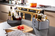 HAN SMART-BOX PLUS ALLISON – kompakte Design-Schubladenbox mit 2 Schubladen und Utensilienbox mit Deckel, granite grey, 1100-19