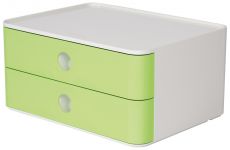 HAN SMART-BOX ALLISON – kompakte Design-Schubladenbox mit 2 Schubladen, hochglänzend und in Premium-Qualität, lime green, 1120-80