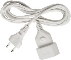 Brennenstuhl 1161660 Kunststoff-Verlängerungskabel 3m weiß H03VVH2-F 2x0,75 Euroverlängerungskabel mit Eurostecker und Eurokupplung